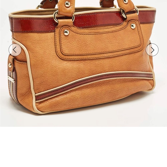 Celine Gorgeous Tan and Red Leather Satchel - Picture 11 of 16